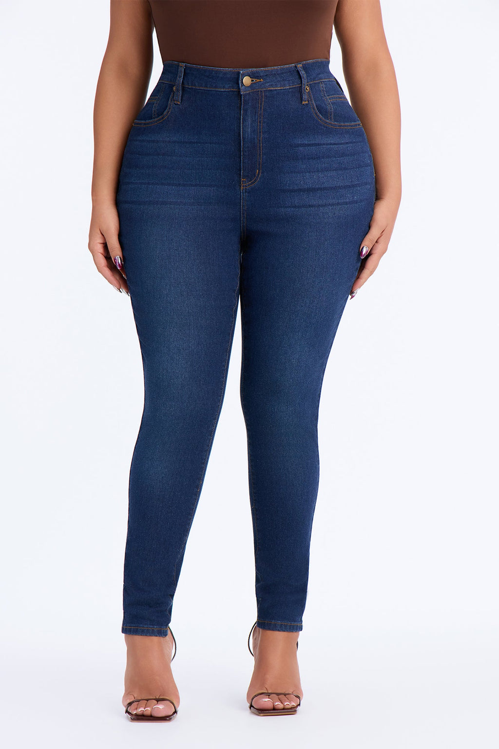 Truly Iconic High Rise Sculpting Stretch Skinny Jeans - Dark Wash