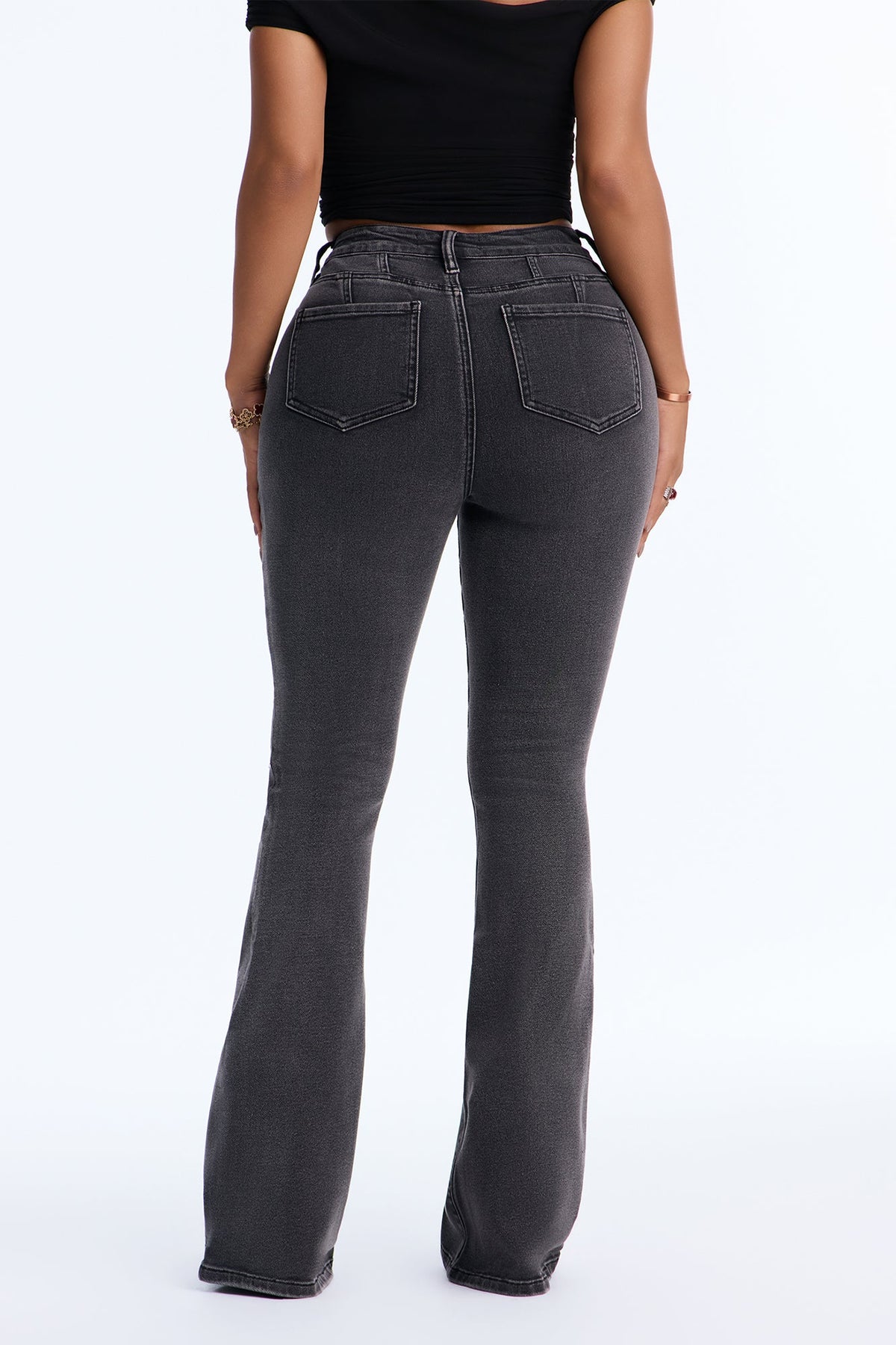 Truly Iconic High Rise Sculpting Stretch Flare Jeans - Black Wash
