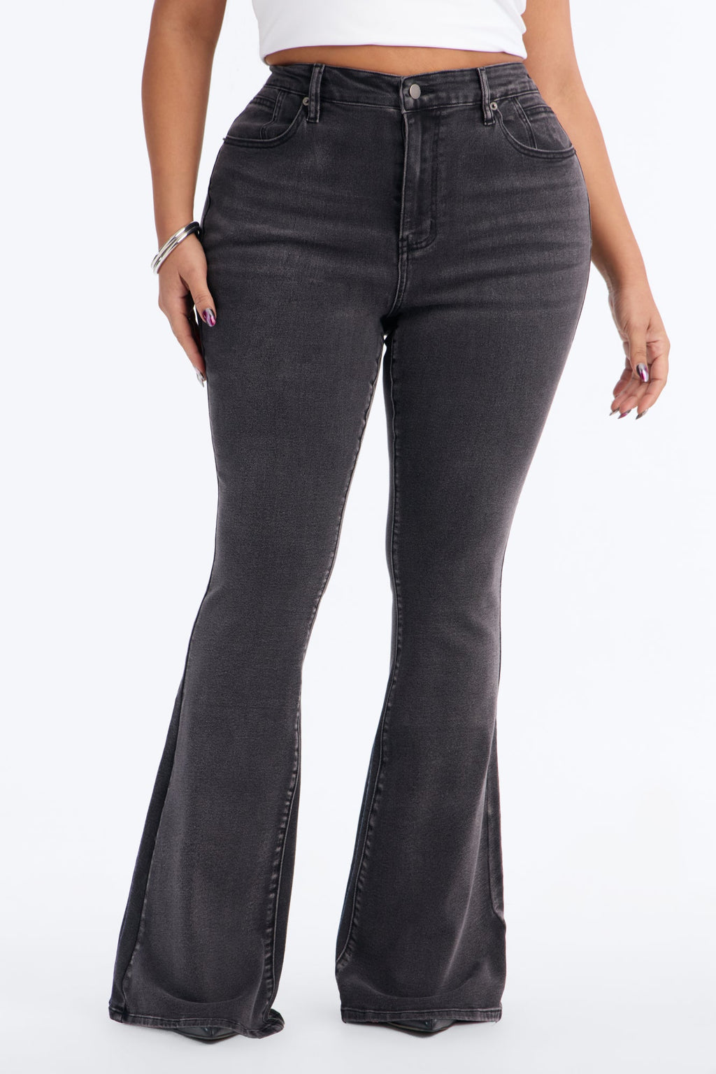 Truly Iconic High Rise Sculpting Stretch Flare Jeans - Black Wash