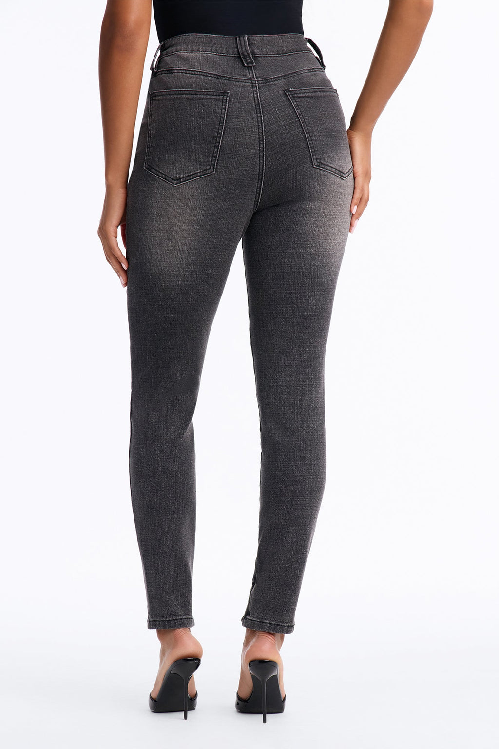 Wynwood High Rise Zipped Skinny Jeans - Grey