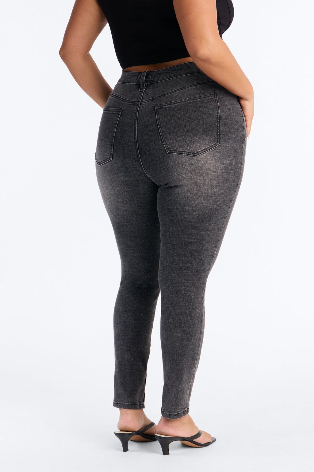 Wynwood High Rise Zipped Skinny Jeans - Grey