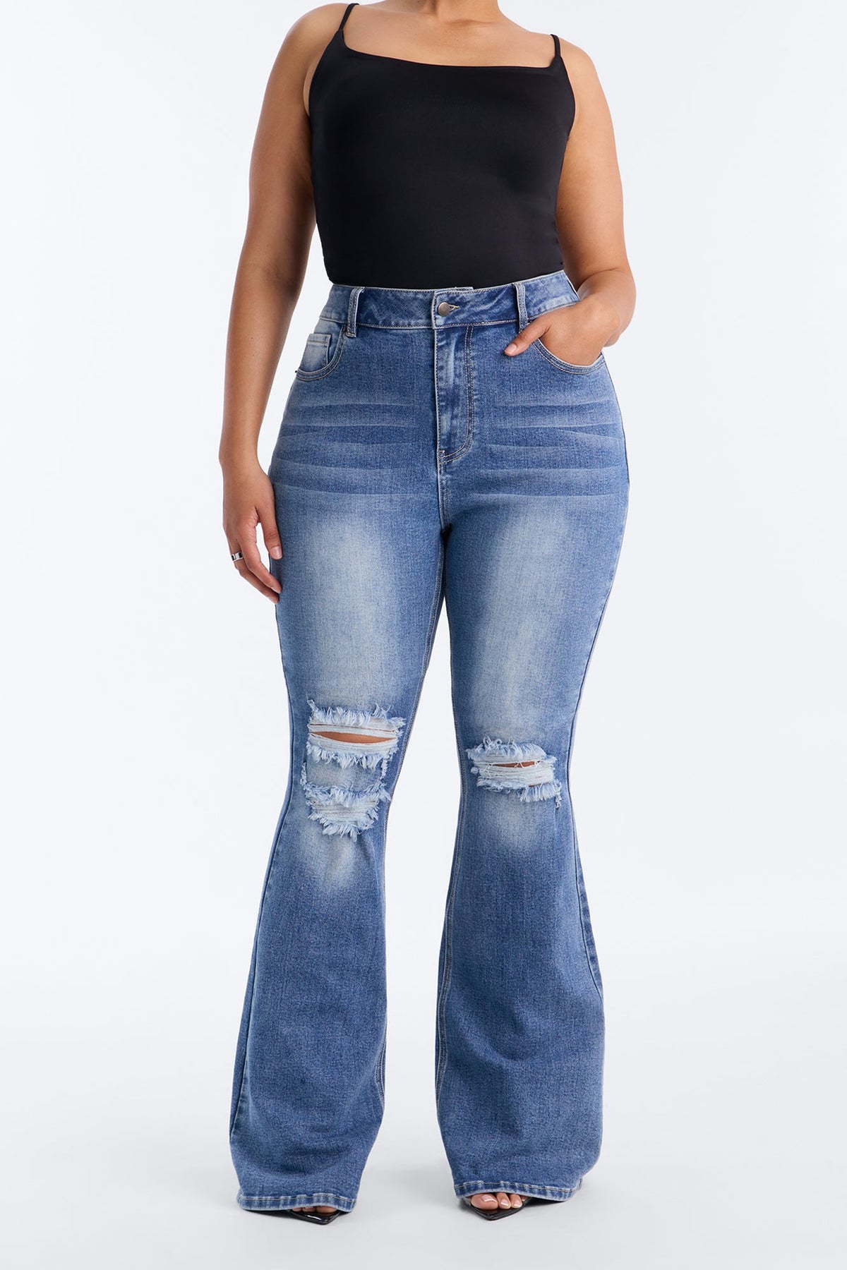 Tall From The Canyon High Rise Flare Jeans - Medium Wash