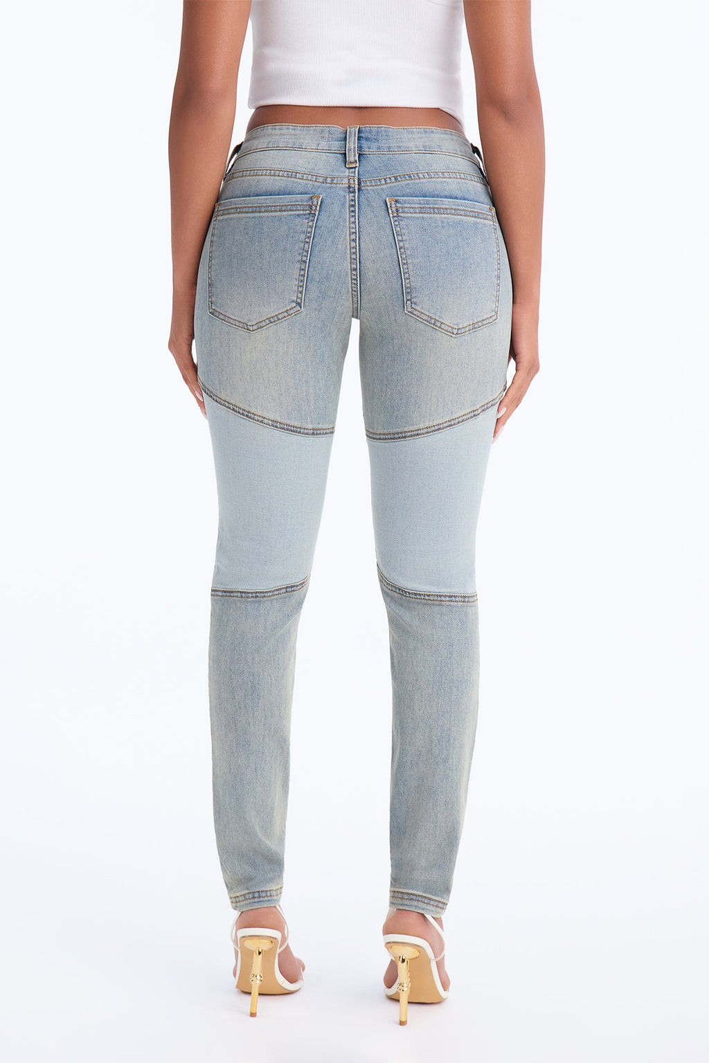 Behind The Scenes Stretch Low Rise Skinny Jeans - Light Wash