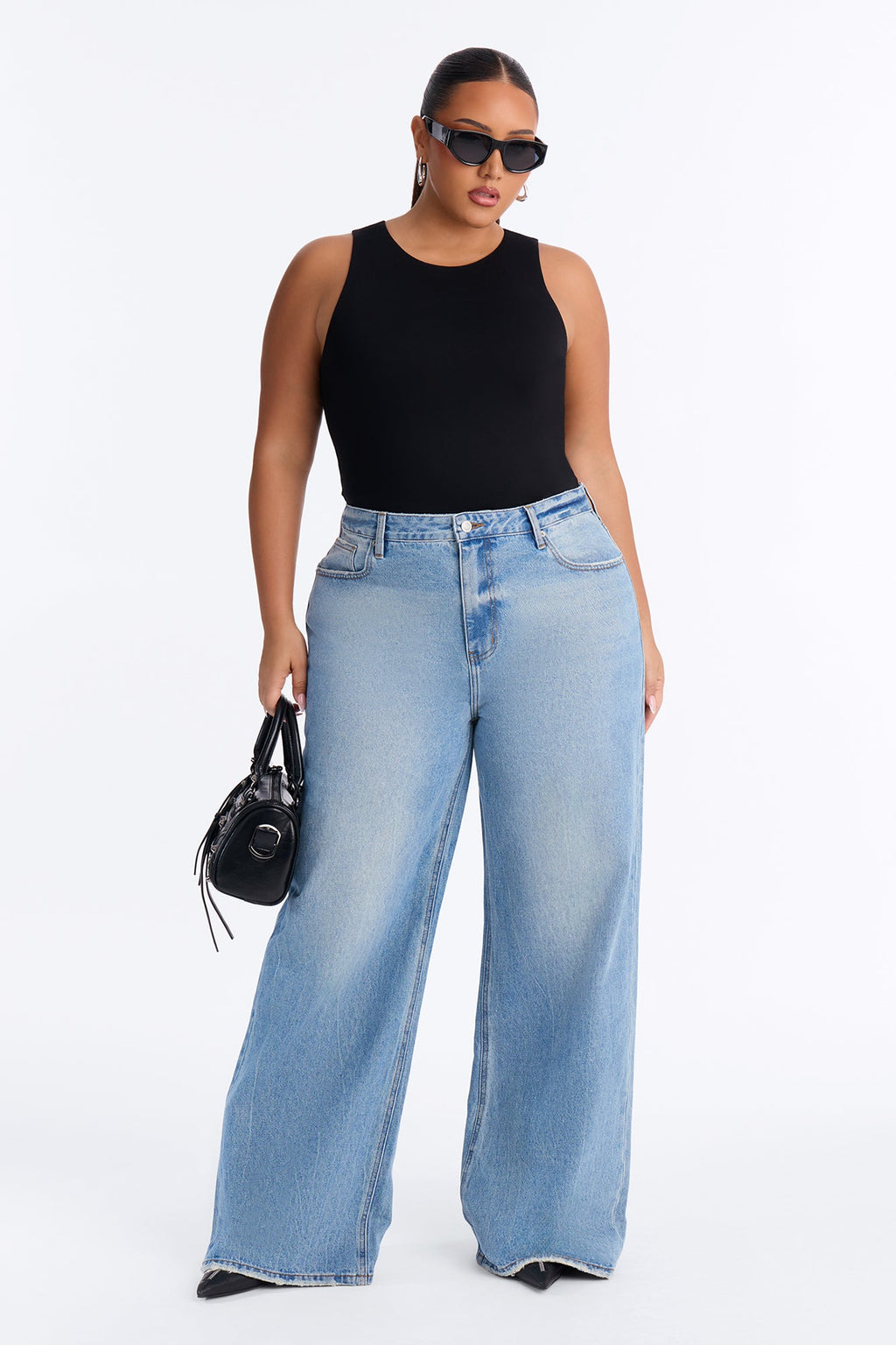 Back On Track Baggy Dad Jeans - Medium Wash