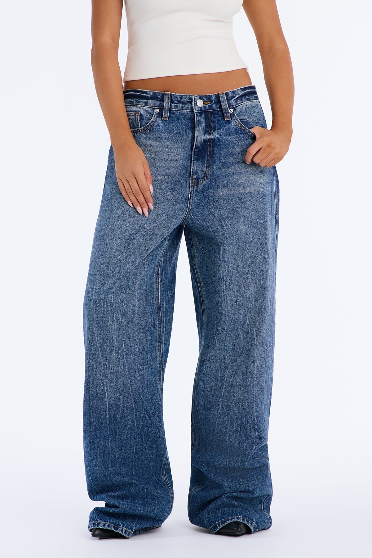 Back In My Game Baggy Jeans - Dark Wash