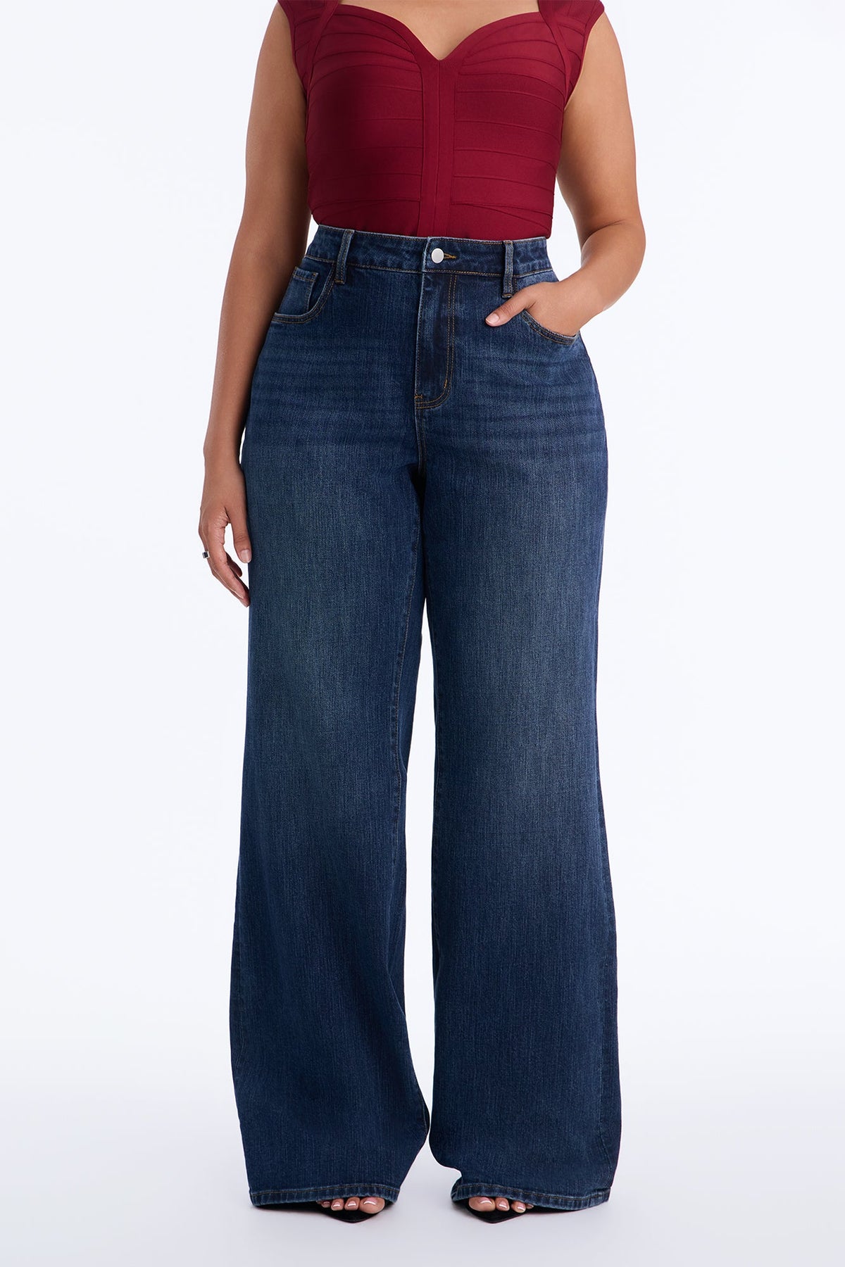 Tall Good Intentions High Rise Non Stretch Straight Leg - Dark Wash