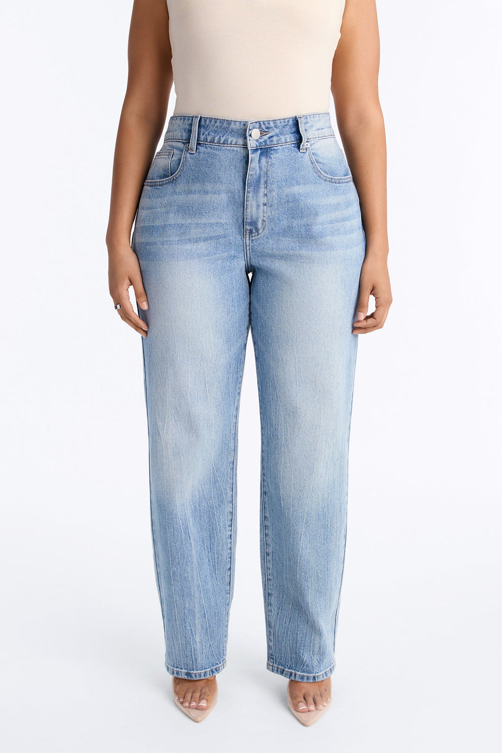 Everday Icon High Rise Stretch Straight Leg Jeans - Medium Wash