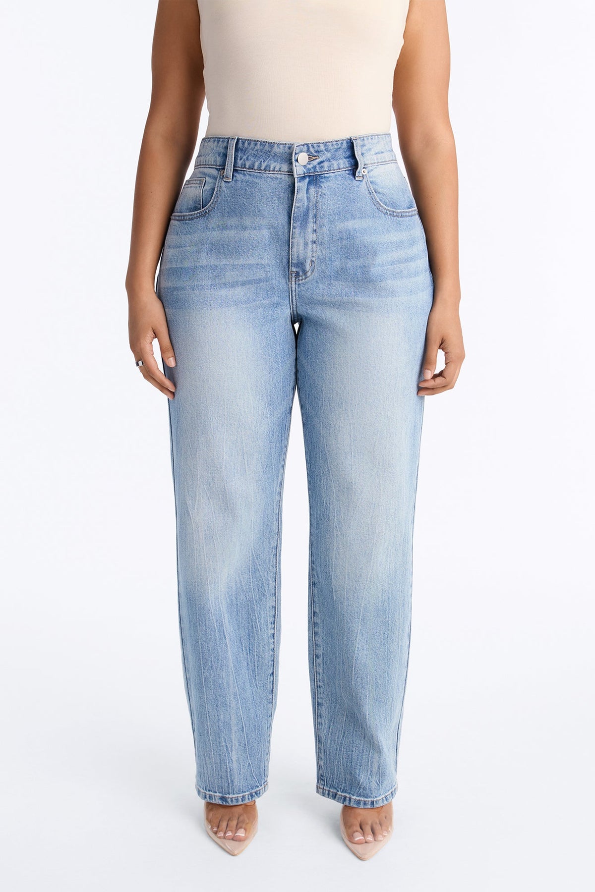 Everday Icon High Rise Stretch Straight Leg Jeans - Medium Wash