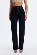 The Favorite High Rise Stretch Straight Leg Jeans - Dark Denim
