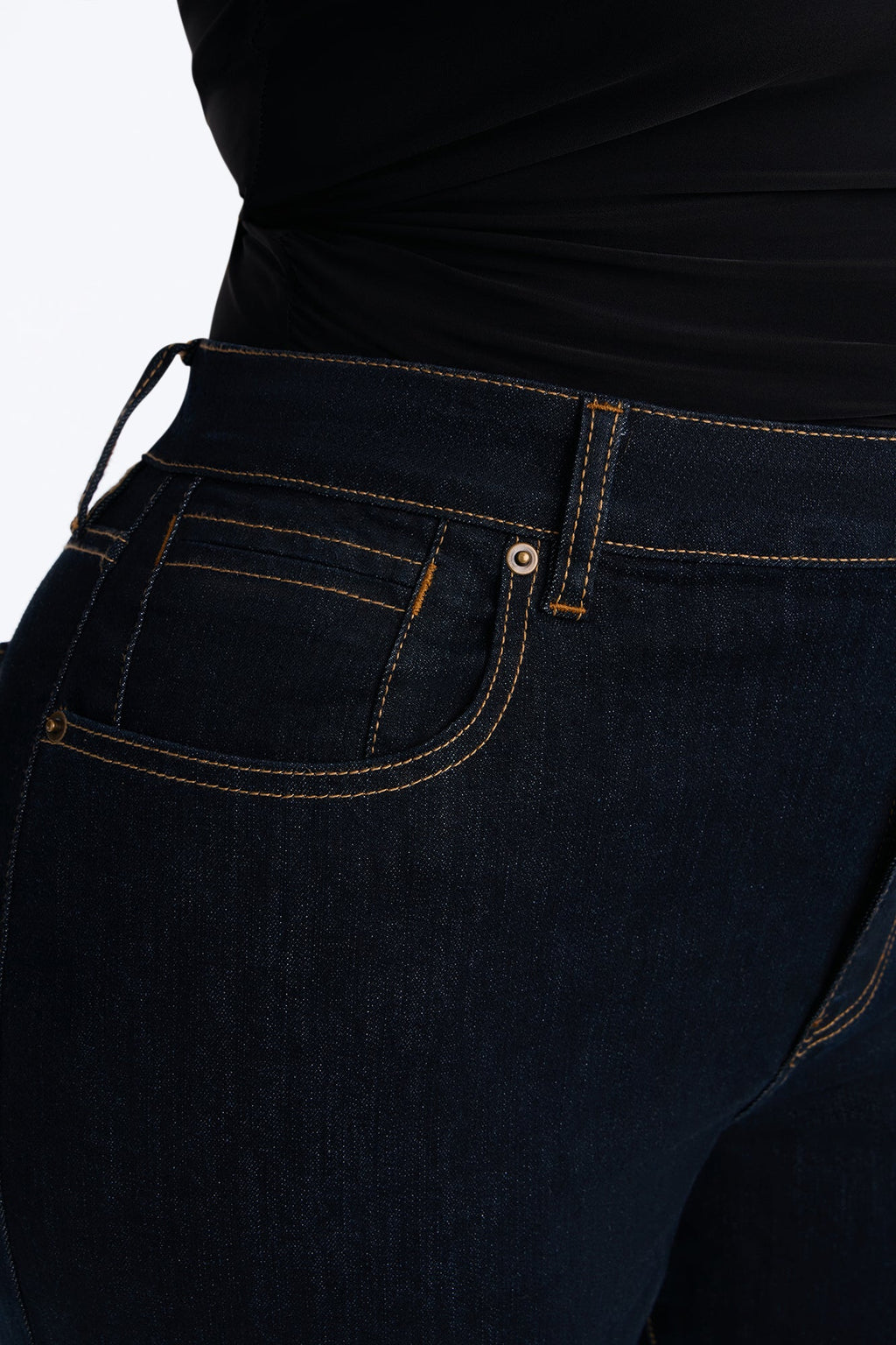 The Favorite High Rise Stretch Straight Leg Jeans - Dark Denim