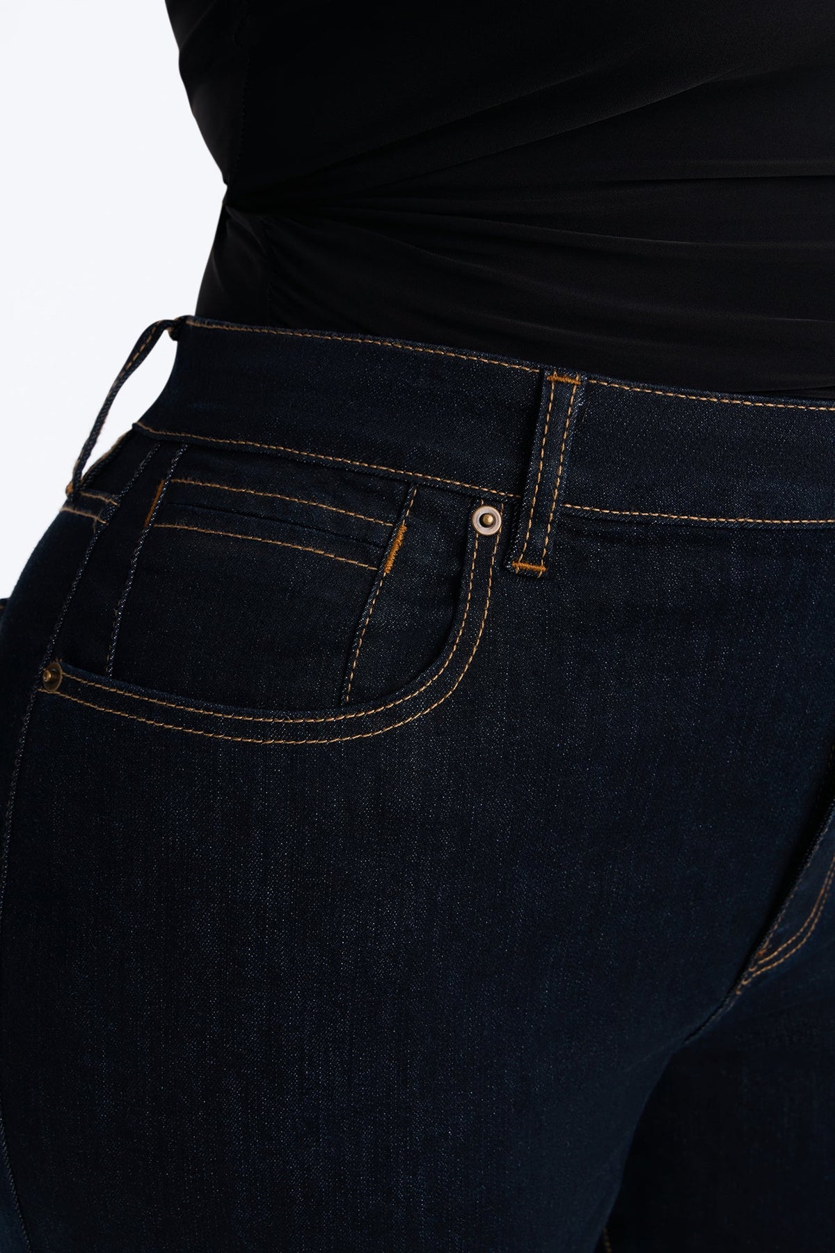 The Favorite High Rise Stretch Straight Leg Jeans - Dark Denim