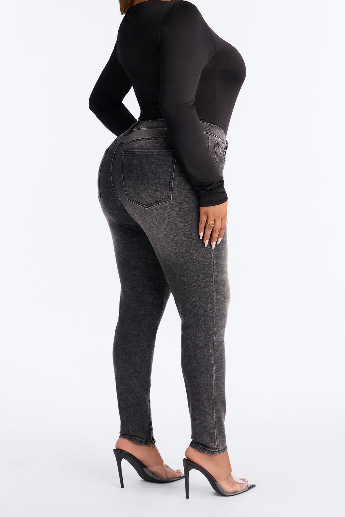 Wynwood Low Rise Zipped Skinny Jeans - Grey