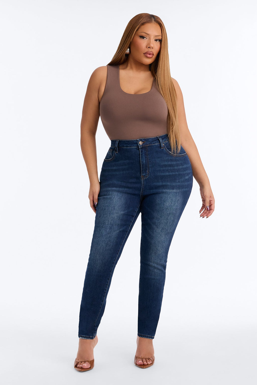 Jolene High Rise Embroidered Skinny Jeans - Dark Wash