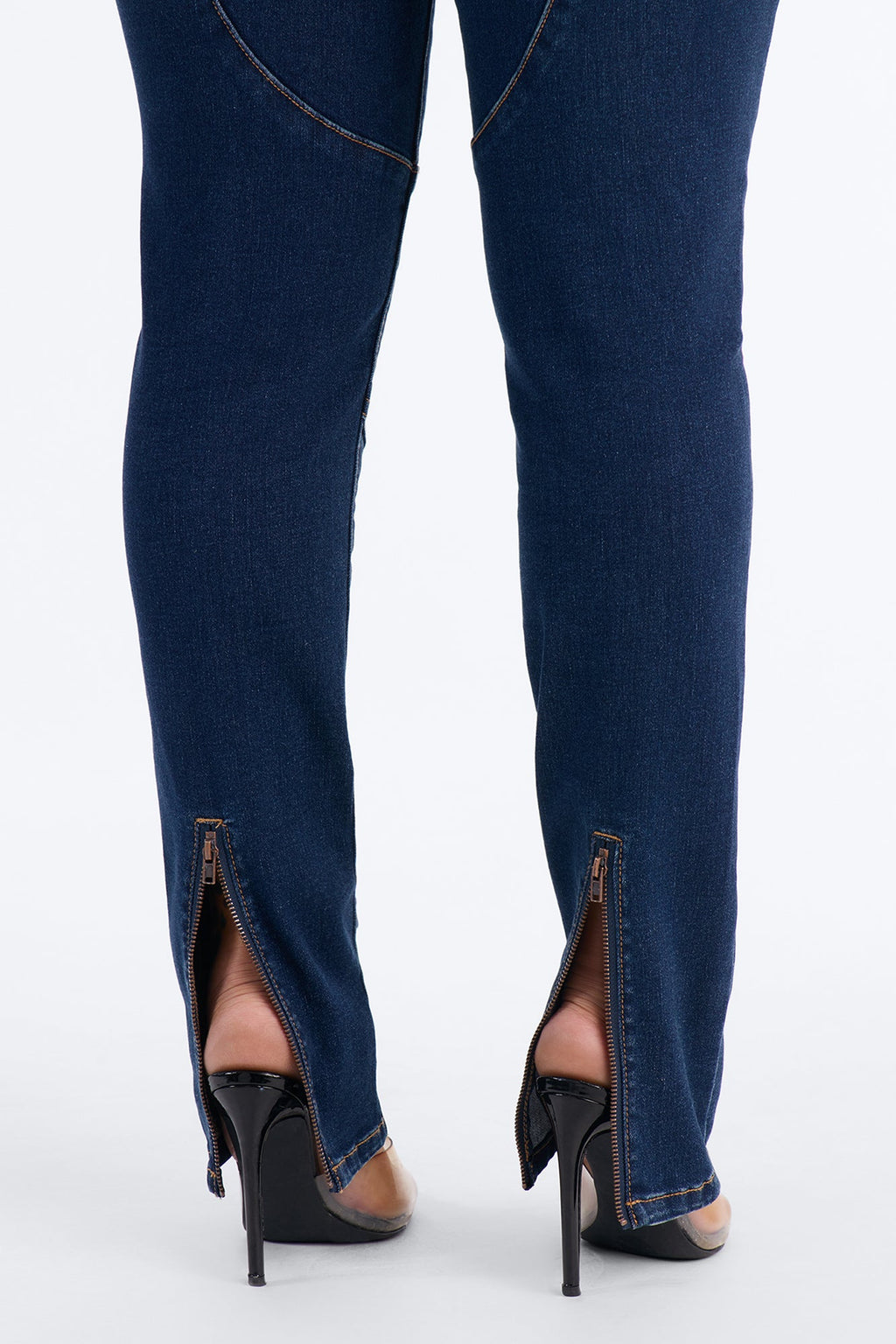 Fast Lane High Rise Stretch Skinny Moto Jeans - Dark Wash