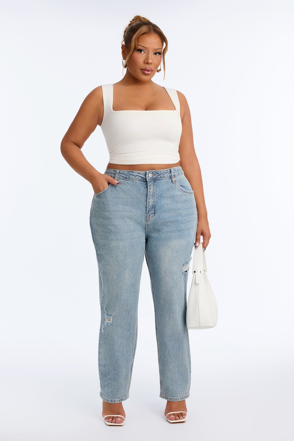 Chicago Classic Vintage Ankle Straight Leg Jeans - Light Wash