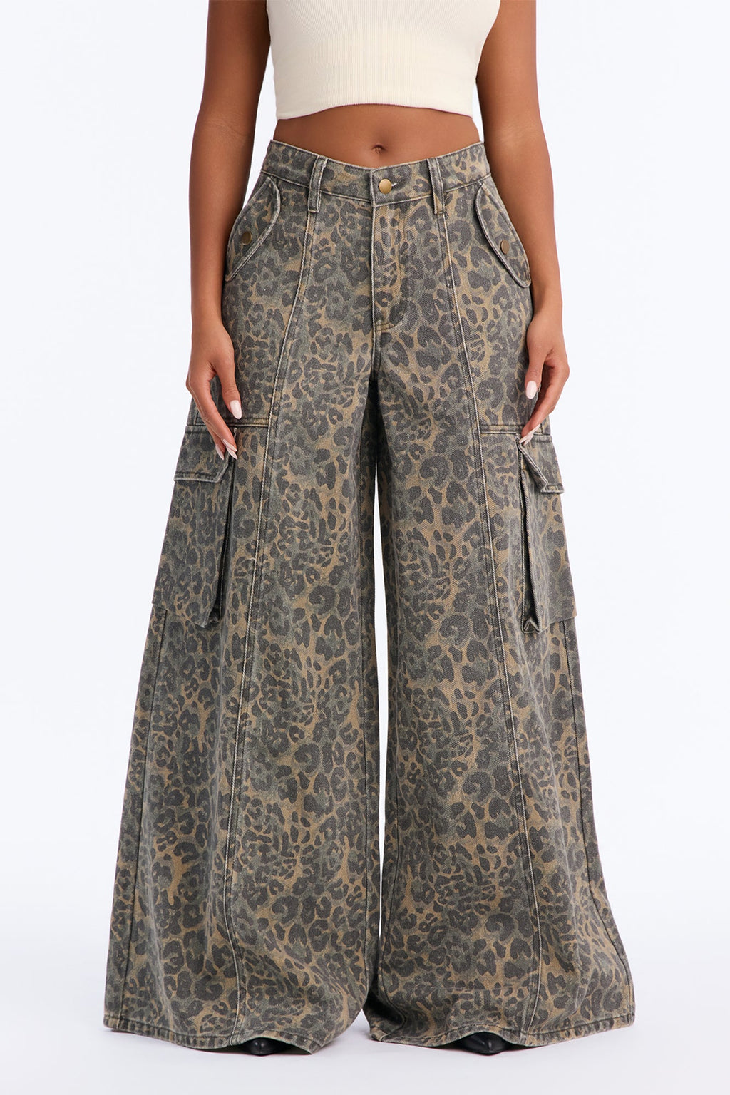 Opening Day Leopard Camo Cargo Jeans - Olive/combo
