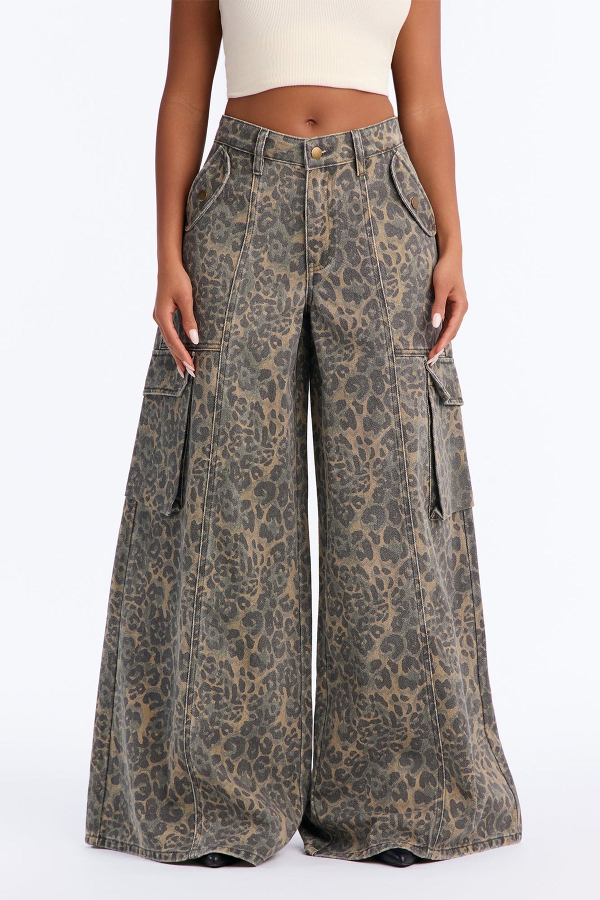 Opening Day Leopard Camo Cargo Jeans - Olive/combo