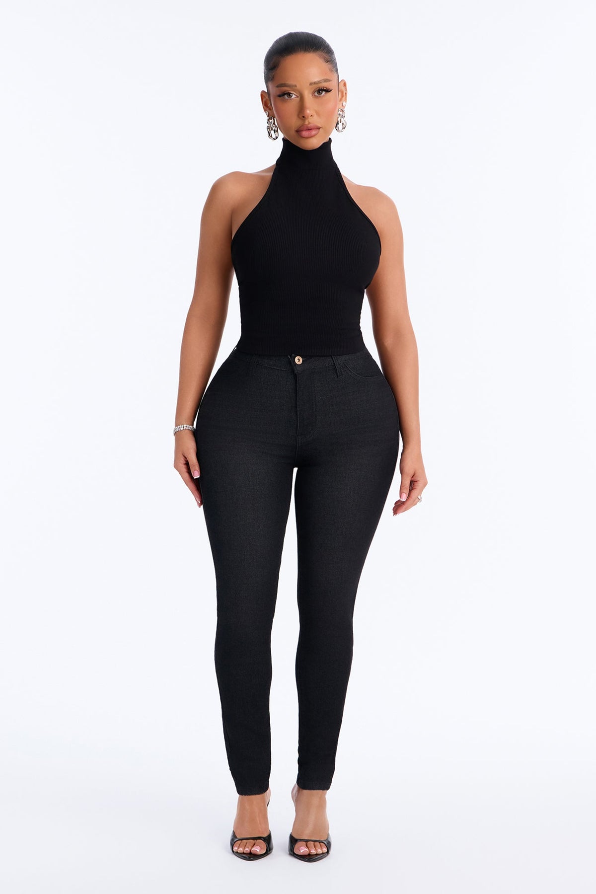Living Life High Rise Stretch Skinny Jeans - Black