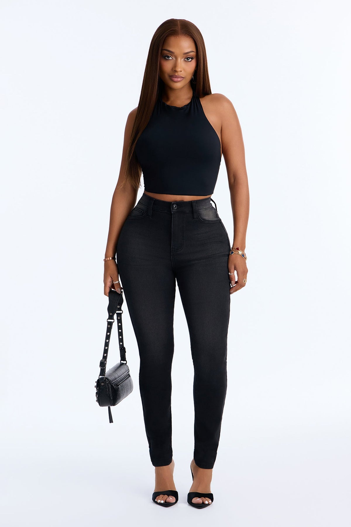 Show Off Curvy Booty Lifter High Rise Skinny Jeans - Black