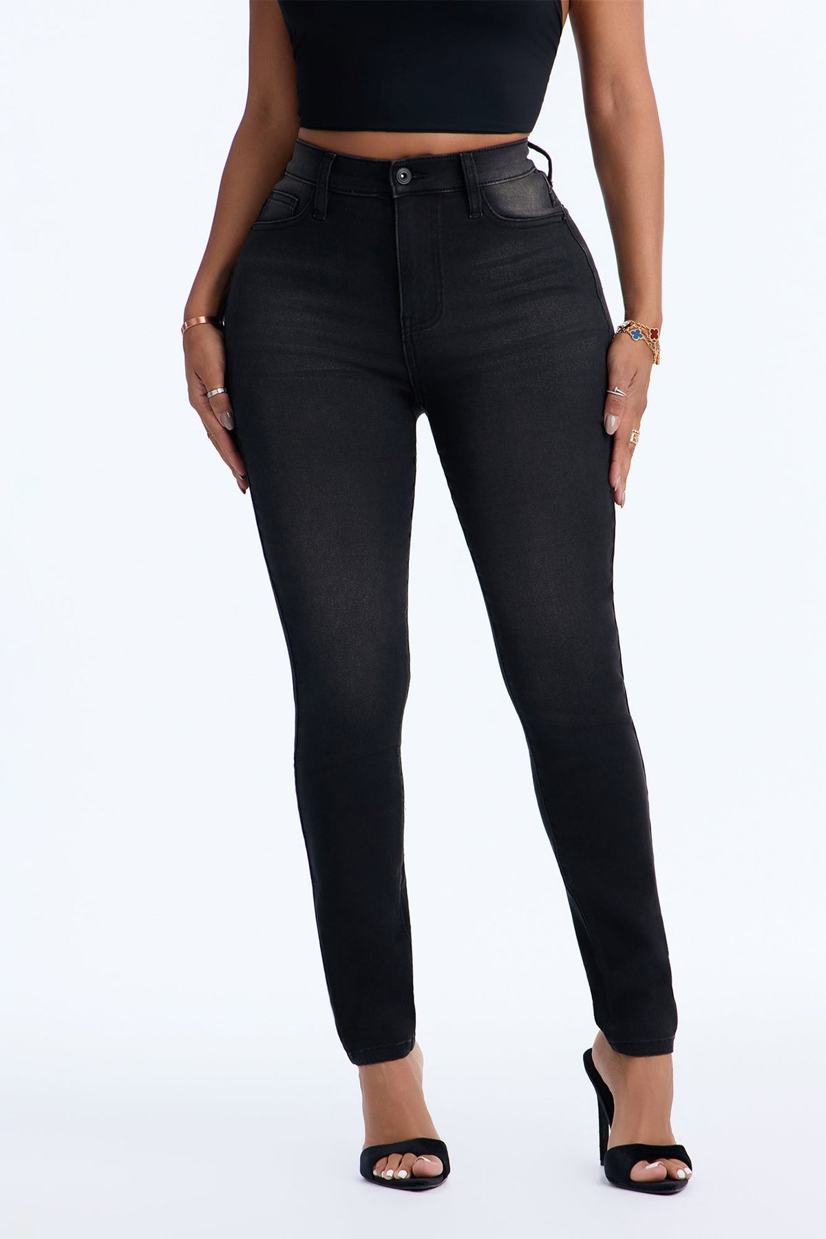 Show Off Curvy Booty Lifter High Rise Skinny Jeans - Black