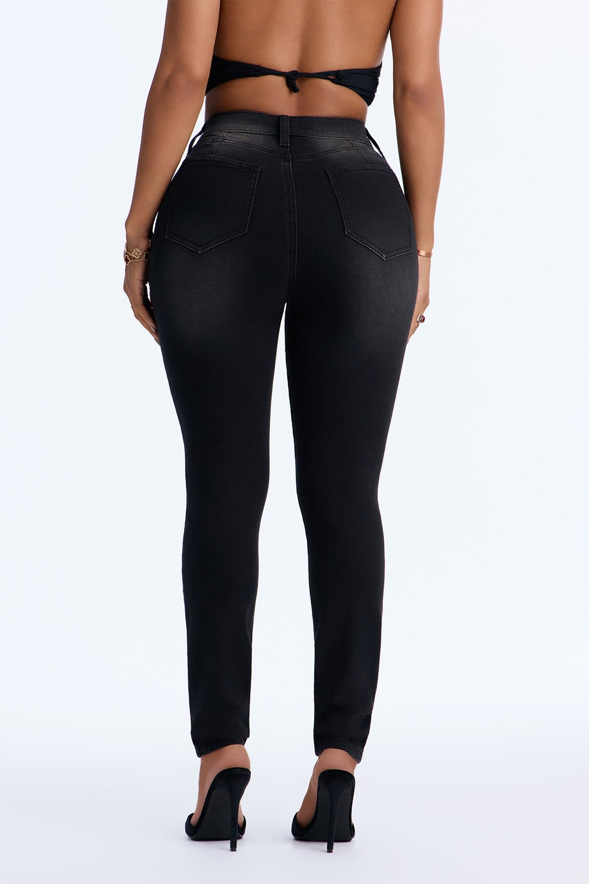Show Off Curvy Booty Lifter High Rise Skinny Jeans - Black