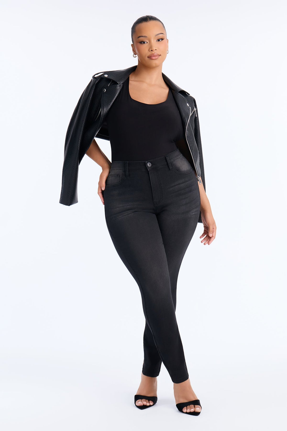 Show Off Curvy Booty Lifter High Rise Skinny Jeans - Black