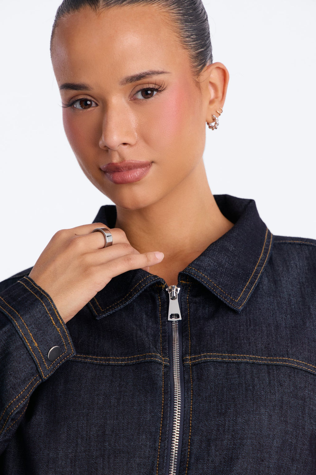 Manuela Tie Waist Denim Pant Set - Dark Wash