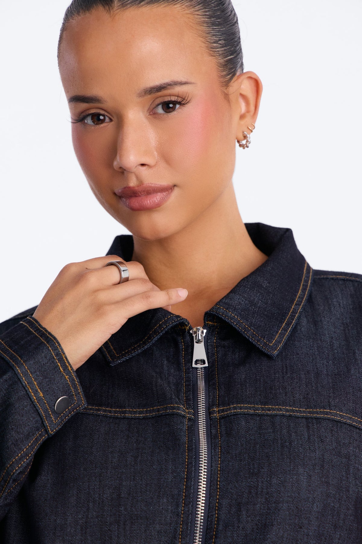 Manuela Tie Waist Denim Pant Set - Dark Wash