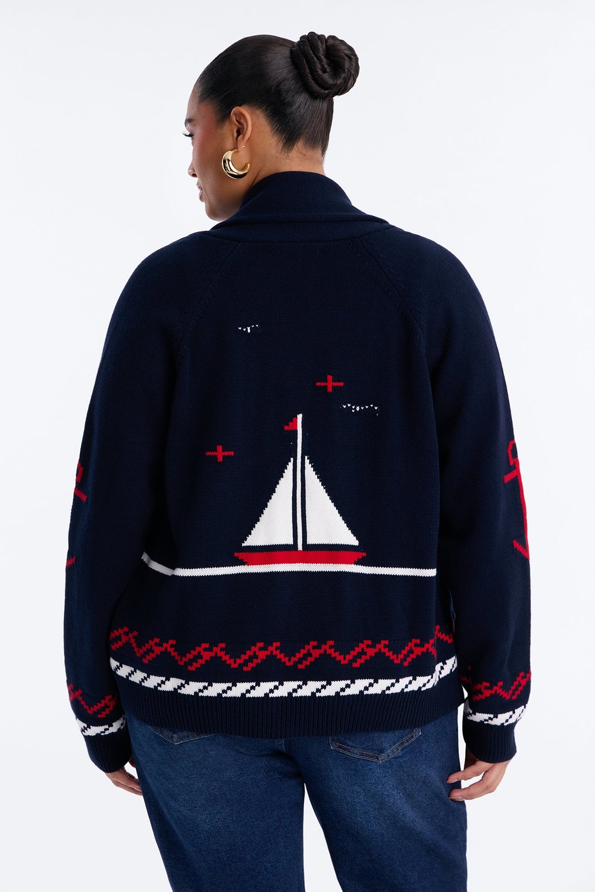 Newport Breeze Open Front Cardigan - Navy/combo