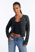 Born Wild Zebra Cardigan - Black/Grey