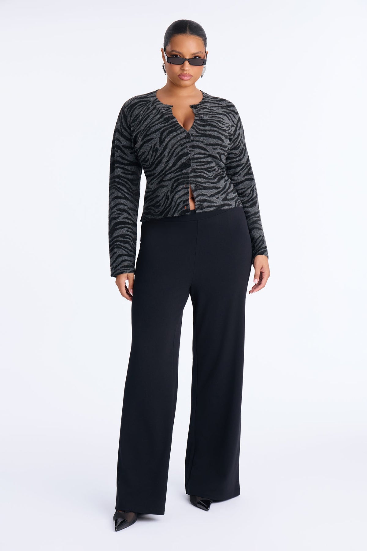 Born Wild Zebra Cardigan - Black/Grey