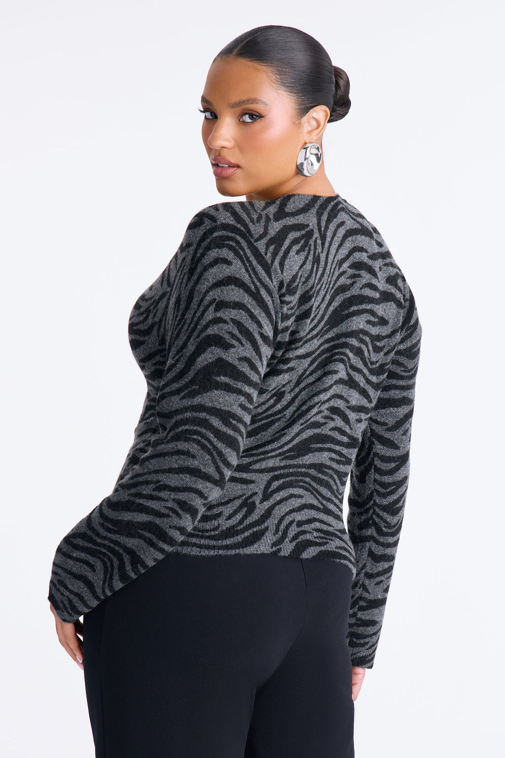 Born Wild Zebra Cardigan - Black/Grey