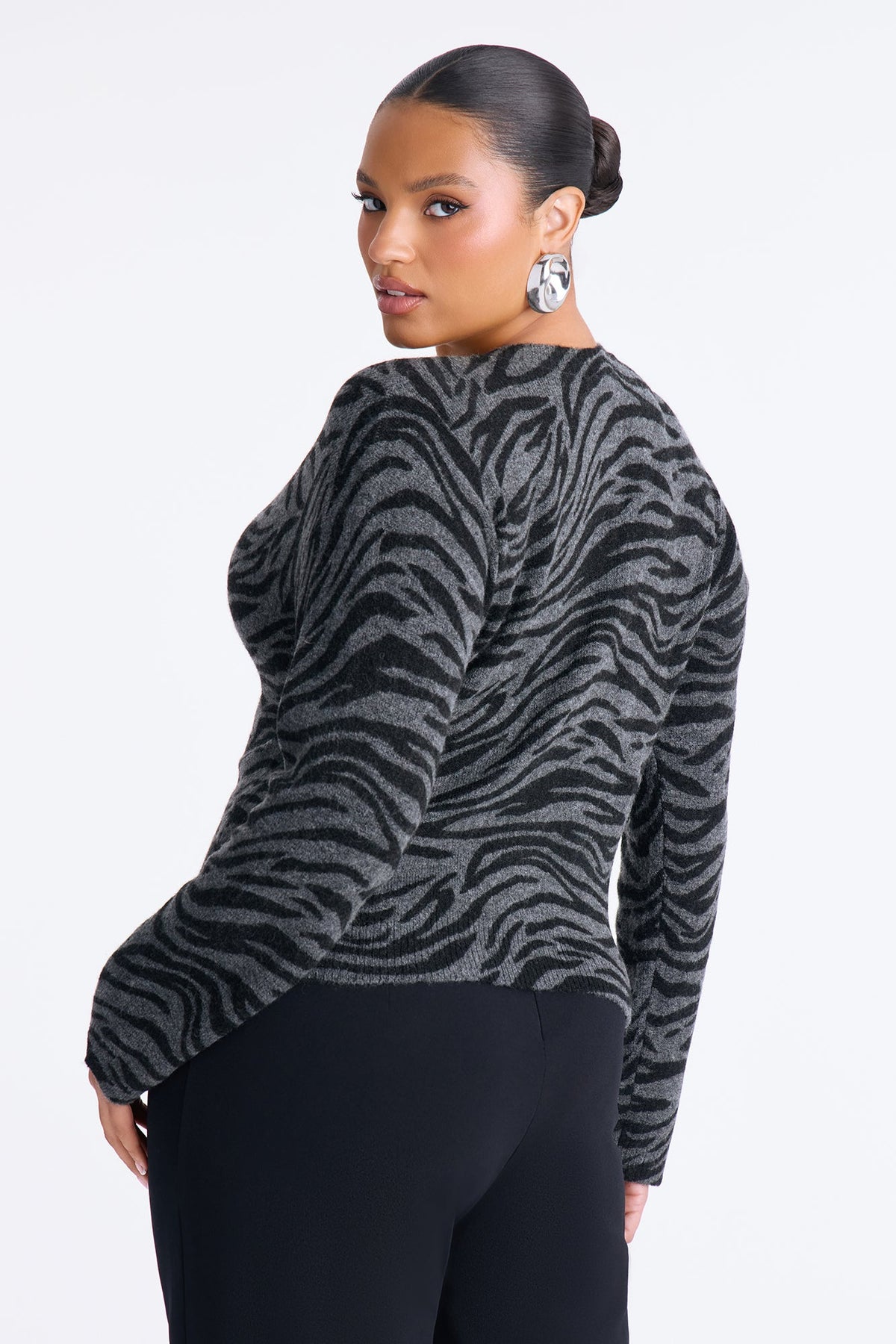 Born Wild Zebra Cardigan - Black/Grey