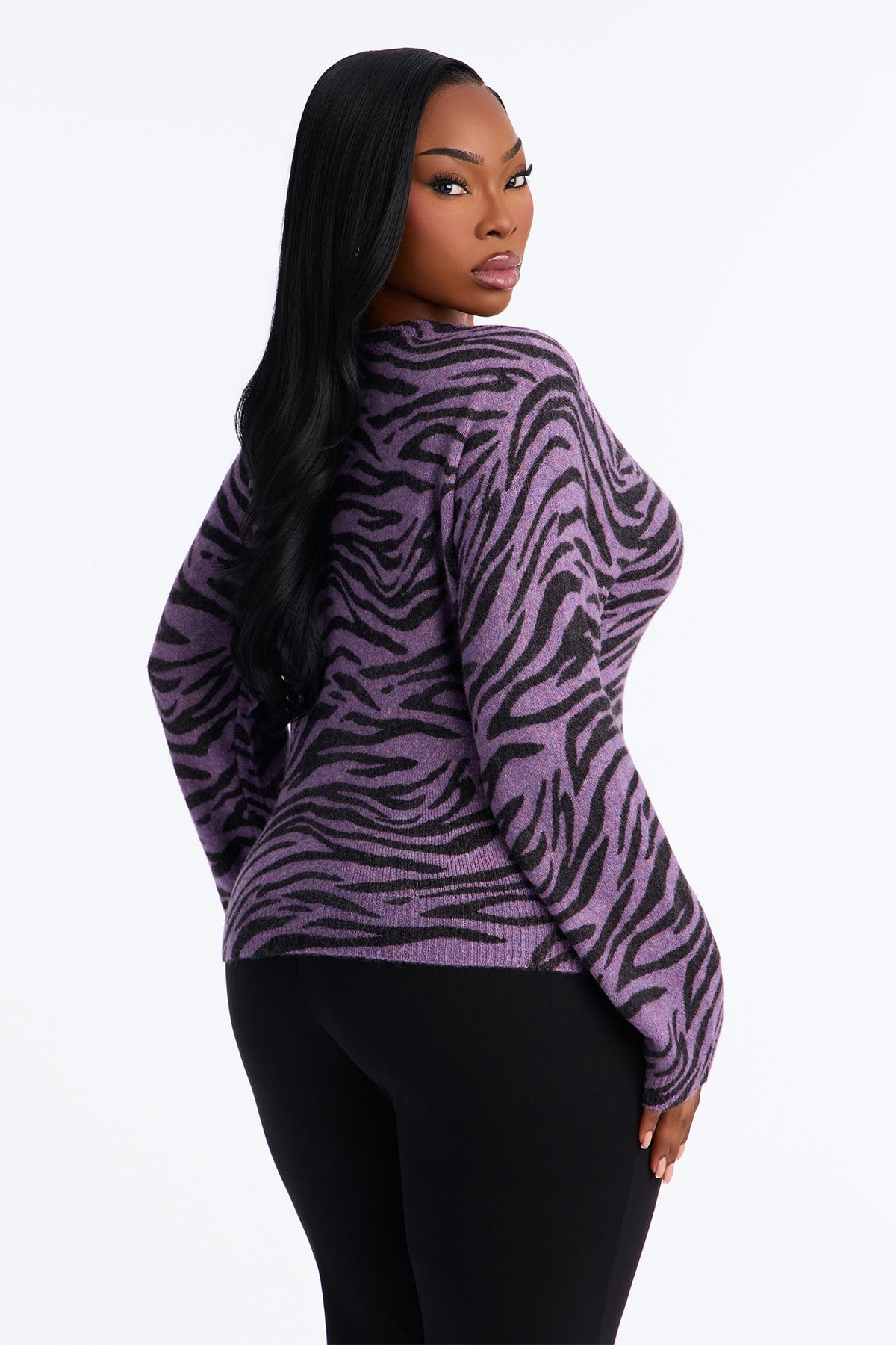 Born Wild Zebra Cardigan - Black/Purple