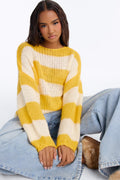 Feeling Extra Soft Striped Sweater - Butter Yellow
