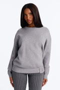 Gentle Winds Drop Waist Belted Sweater - Heather Grey