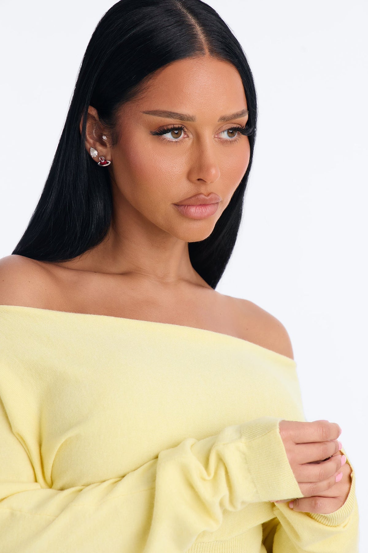 Eileen Off Shoulder Long Sleeve Sweater - Butter Yellow