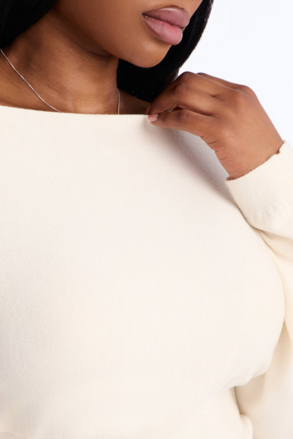 Eileen Off Shoulder Long Sleeve Sweater - Ivory