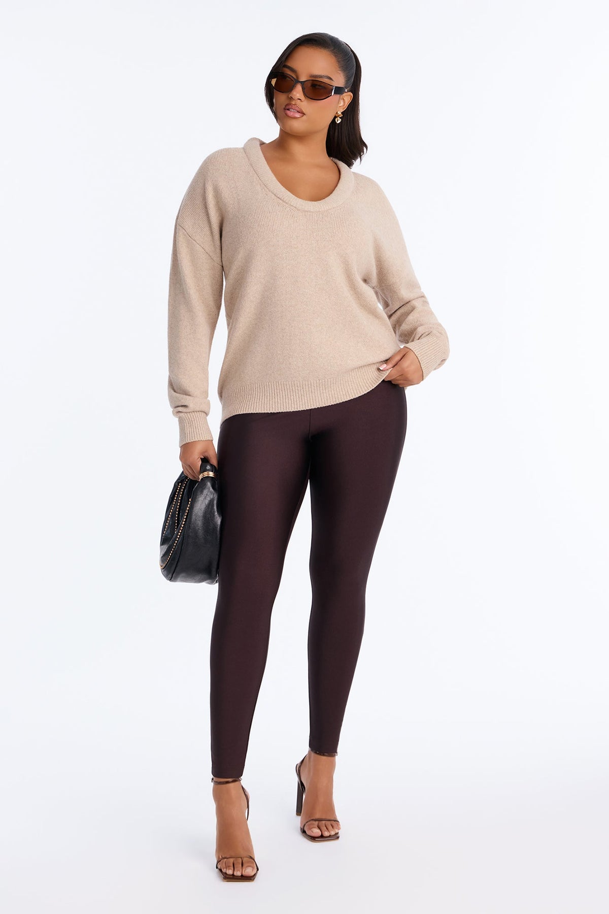 That Cozy Air U Neck Pullover Sweater - Oatmeal
