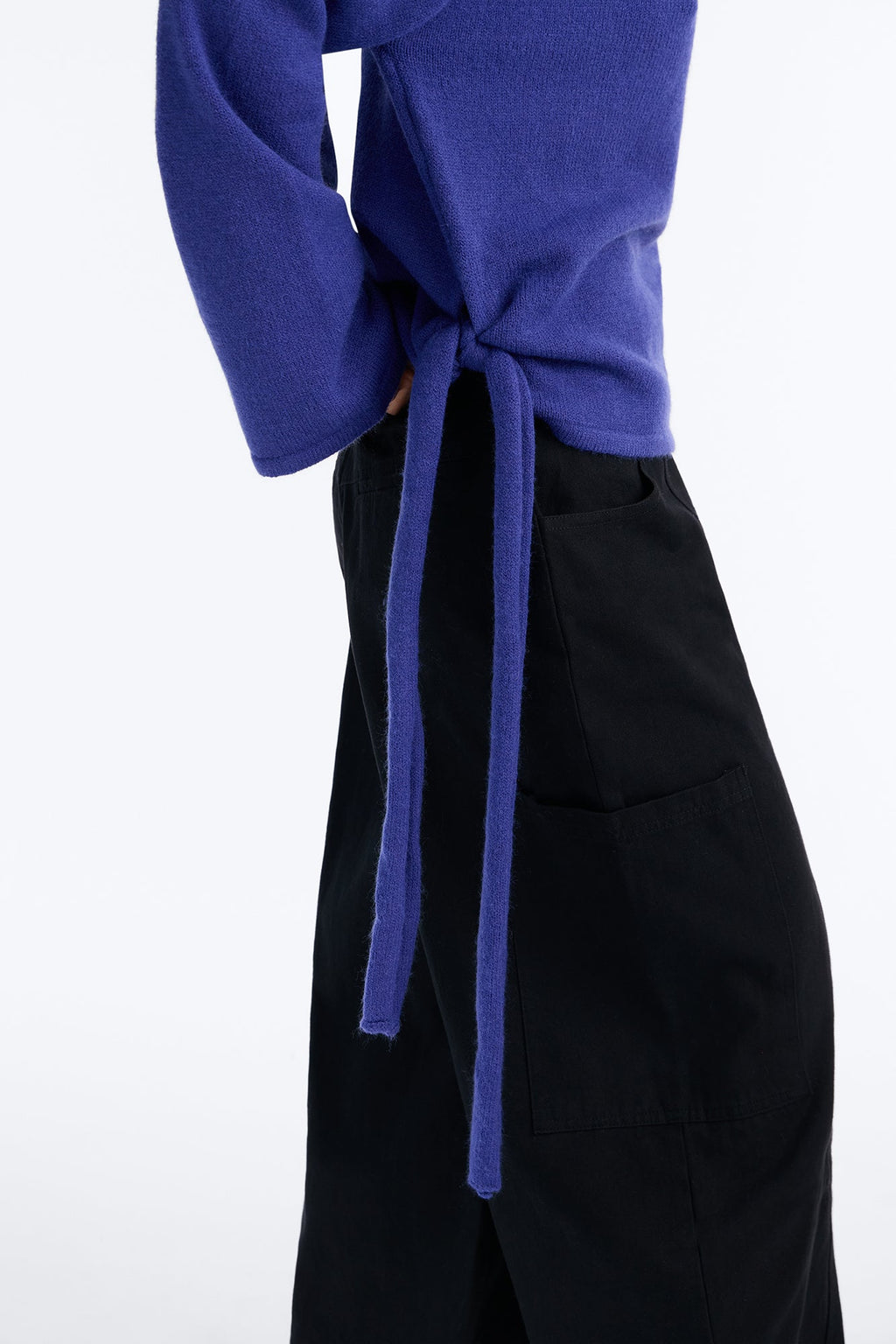 Willow Tie Waist Pullover Sweater - Royal