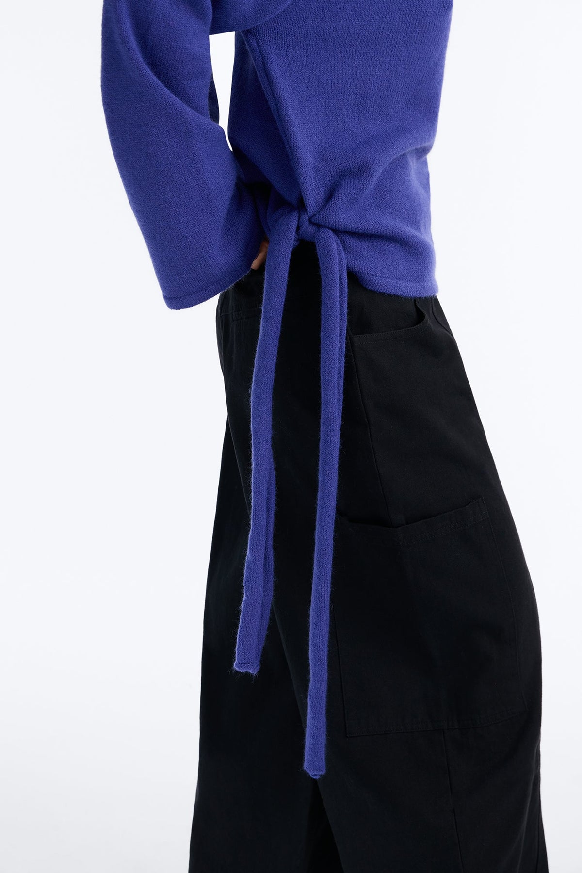 Willow Tie Waist Pullover Sweater - Royal