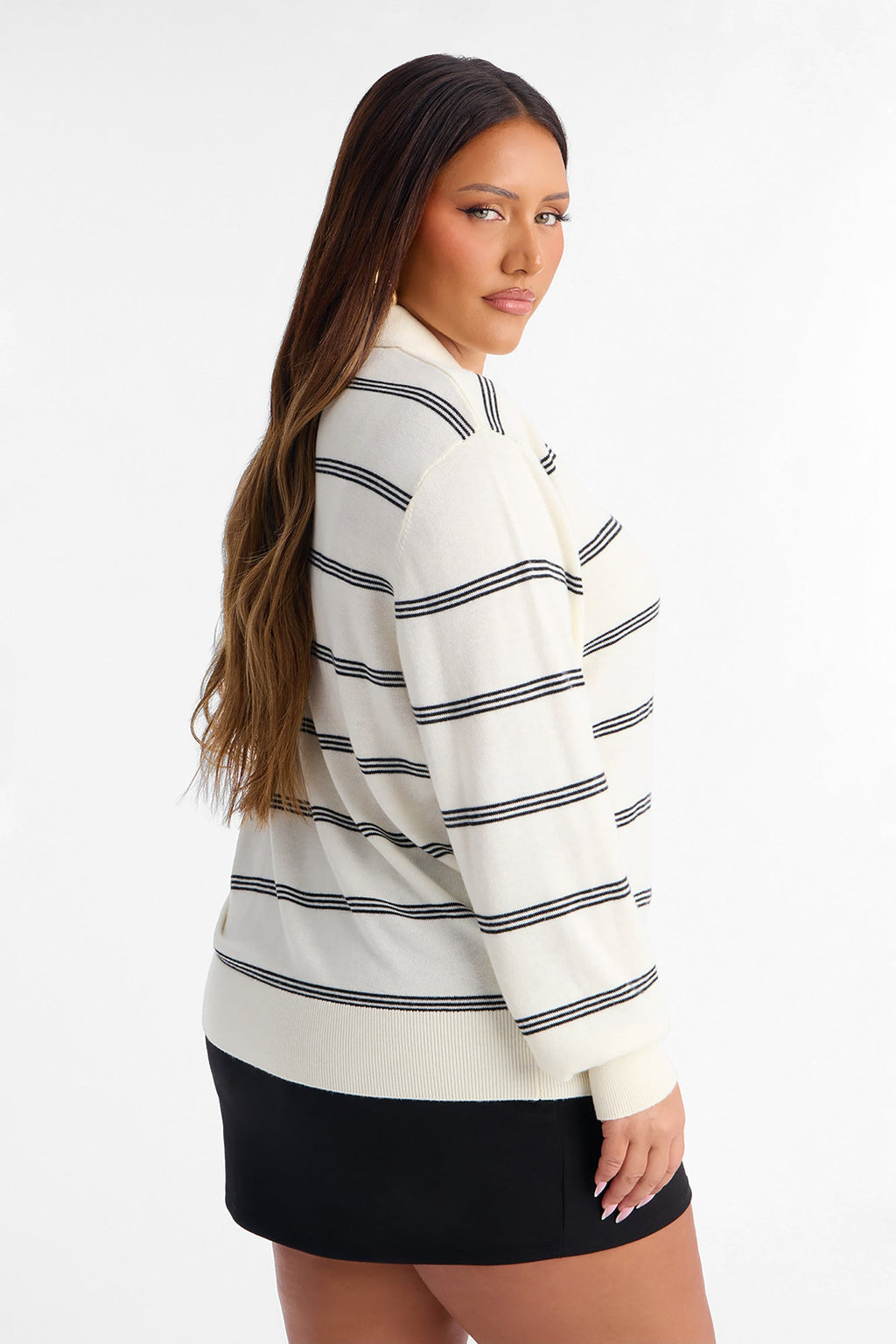 Calm Mornings Striped Pullover Sweater - Cream/combo