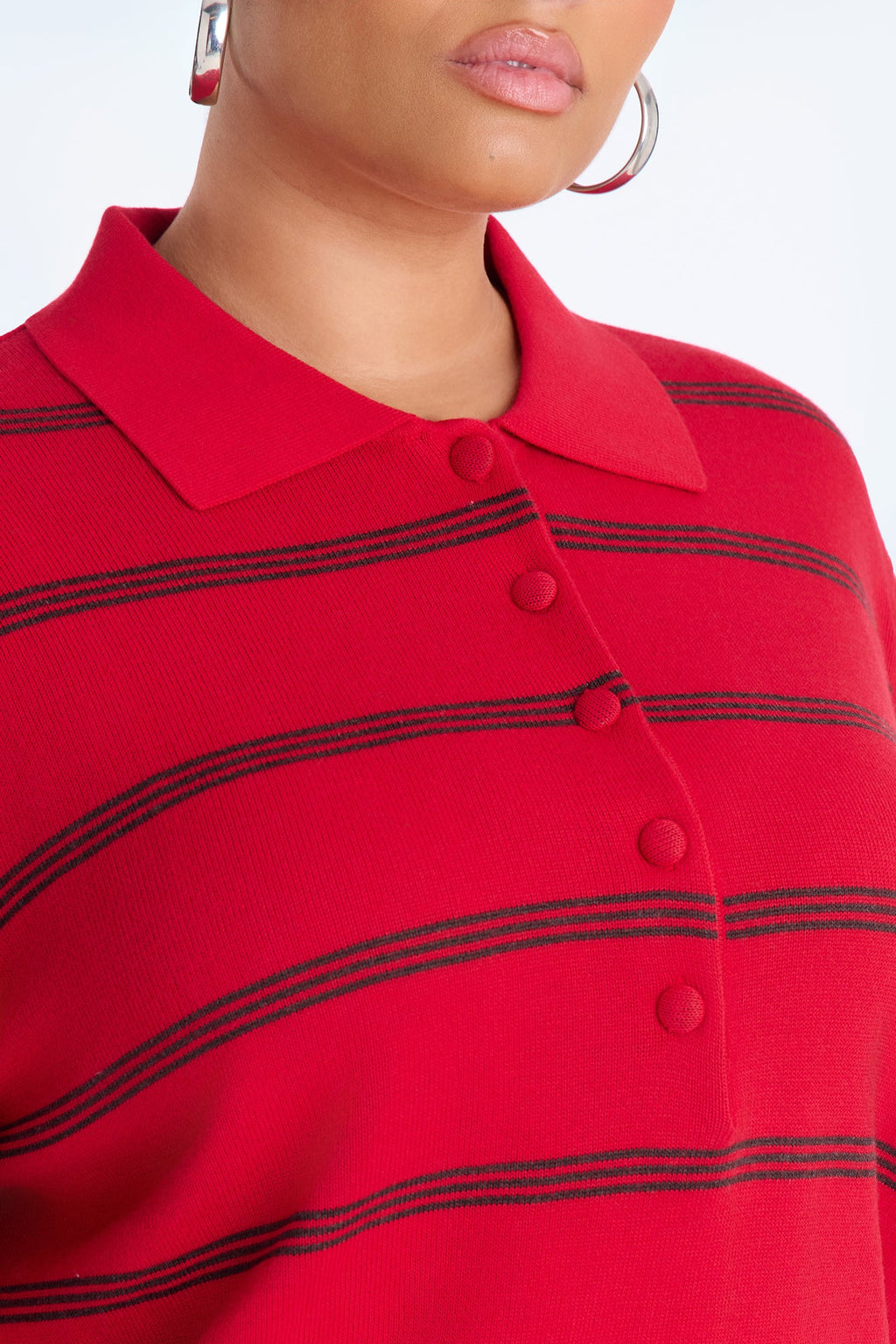 Calm Mornings Striped Pullover Sweater - Red/combo