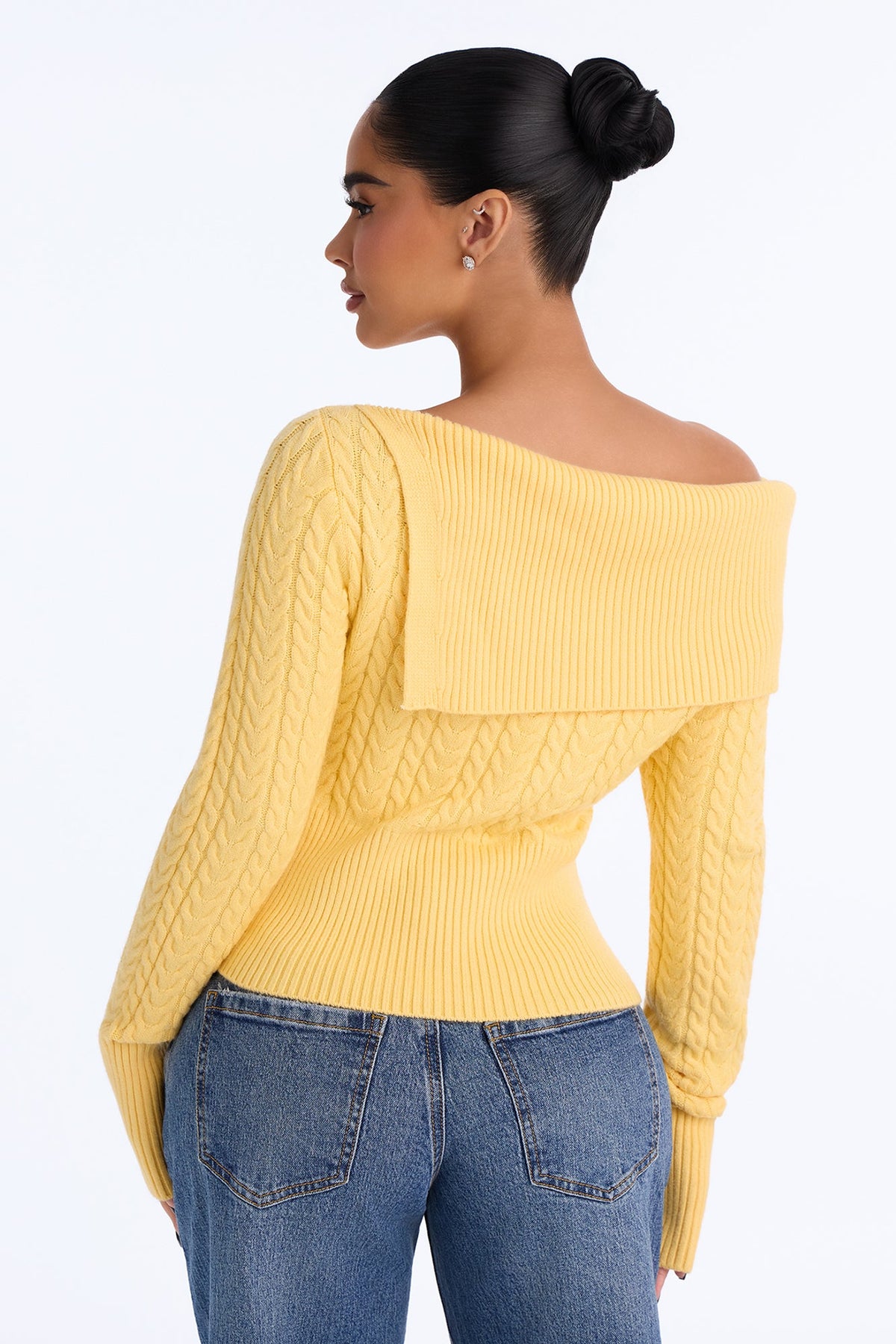 Stay Sweet Cable Knit Sweater - Butter Yellow