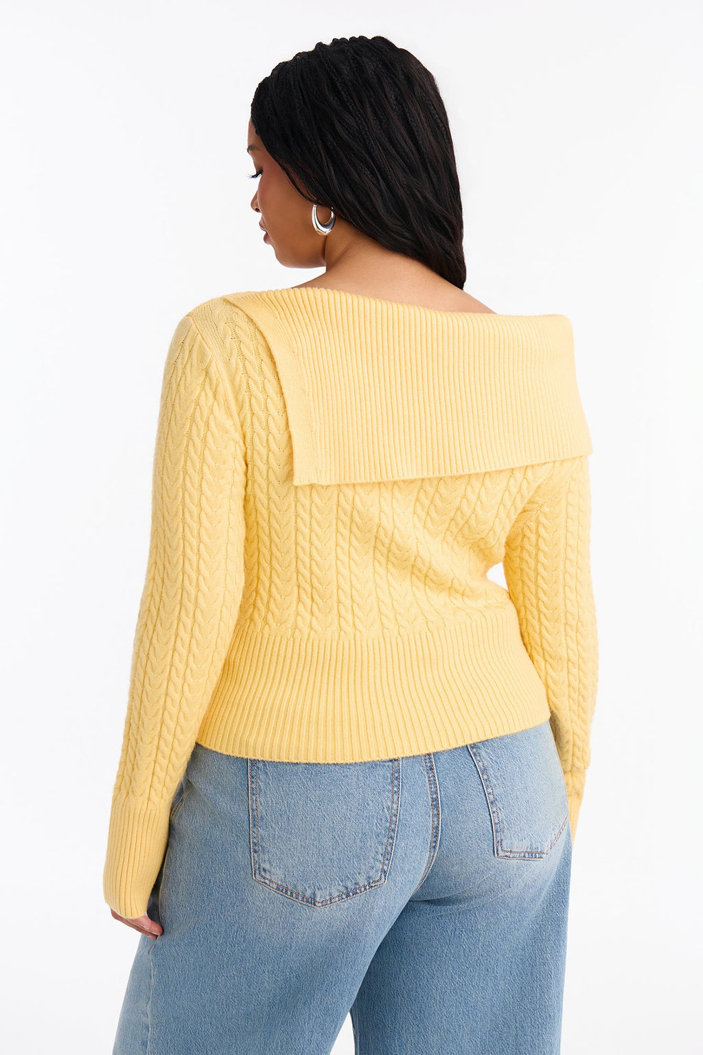 Stay Sweet Cable Knit Sweater - Butter Yellow