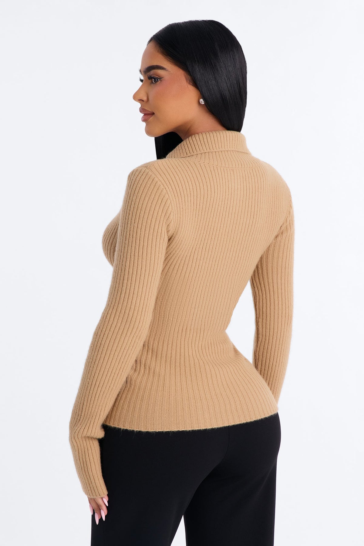 Savana Layered Long Sleeve Pullover Sweater - Taupe