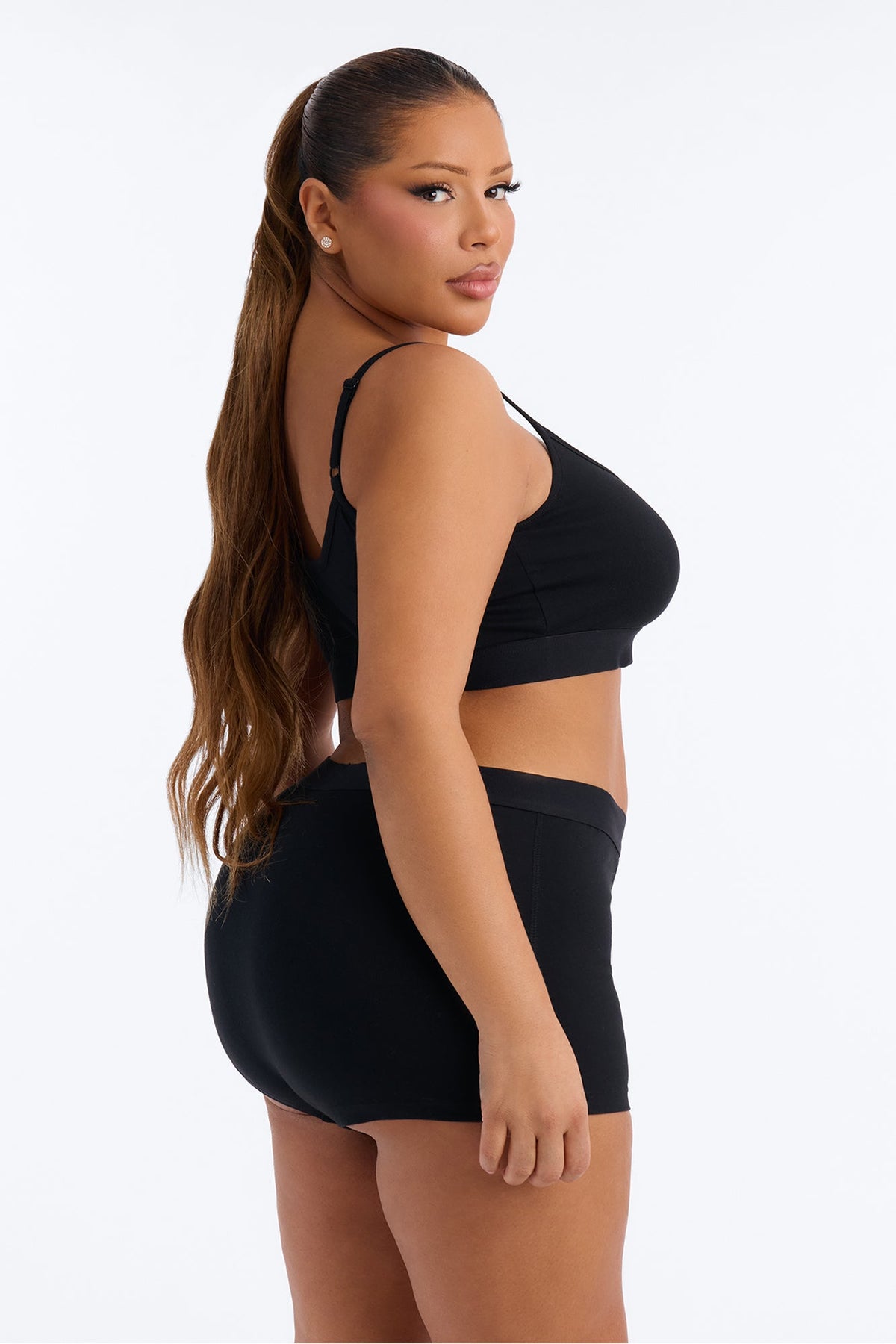 FN Mood Cotton Essential Cami & Boxer Set - Black