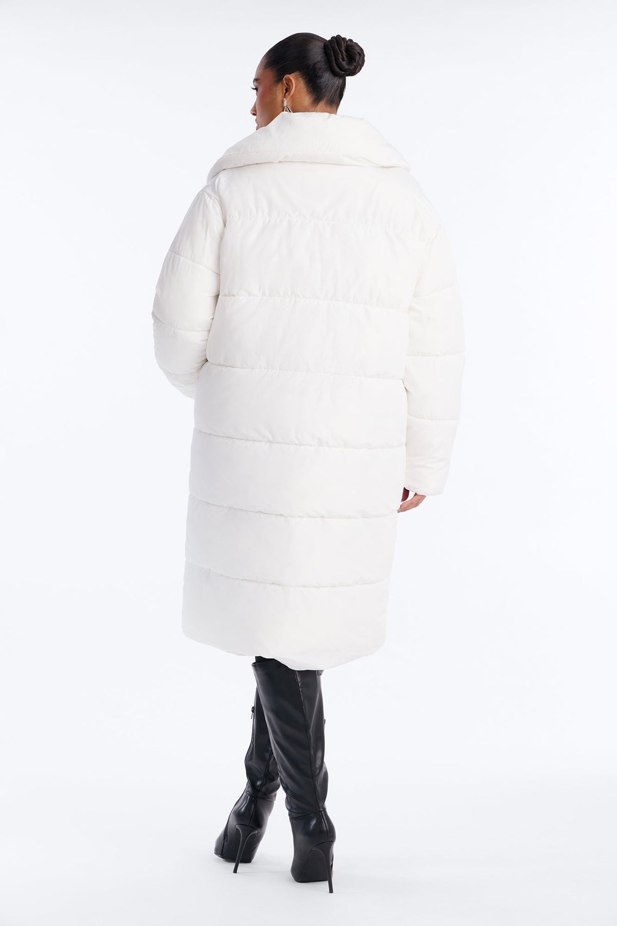 Hold You Down Oversized Long Puffer - White