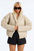 Kiara Faux Leather Jacket - Stone