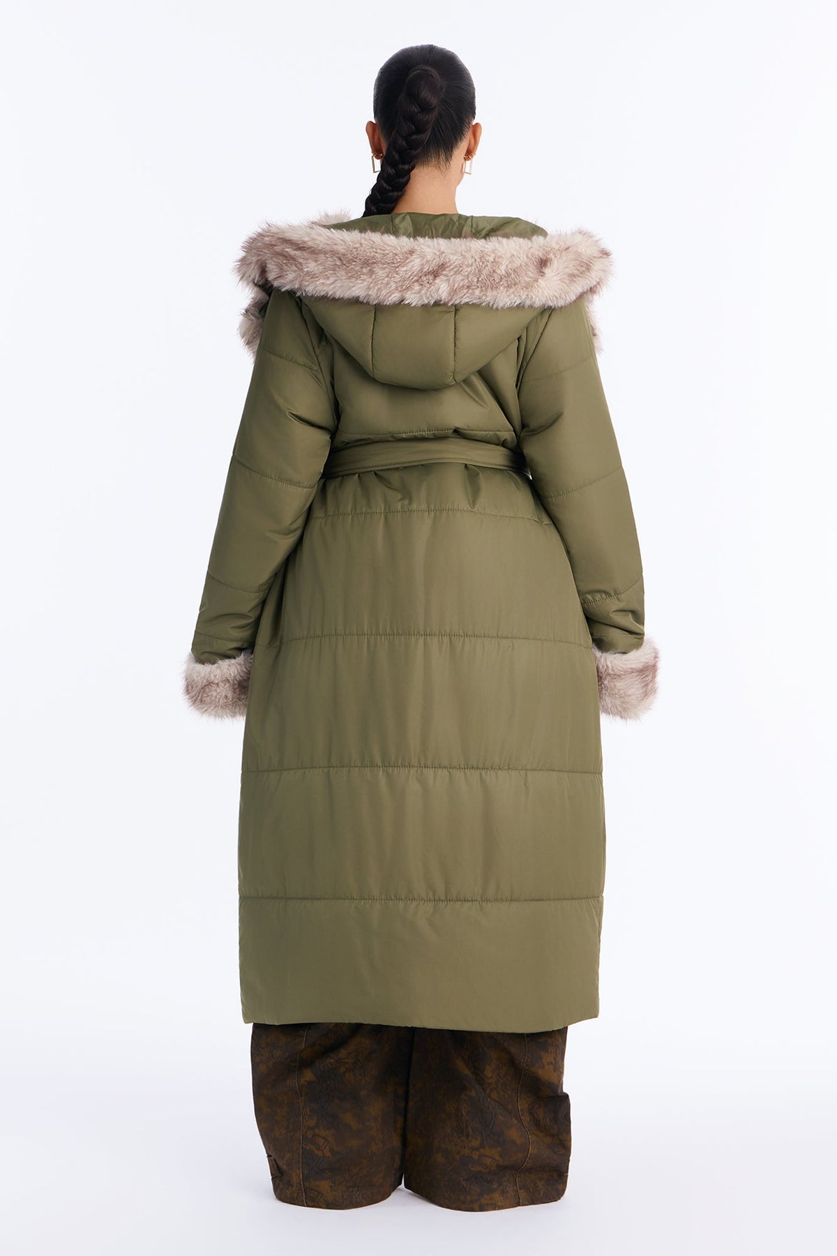 Cabin Escape Fur Trim Puffer Jacket - Olive
